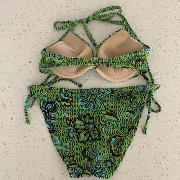 NWOT VICTORIA’S SECRET Green Print Padded Bikini - Picture 6 of 11